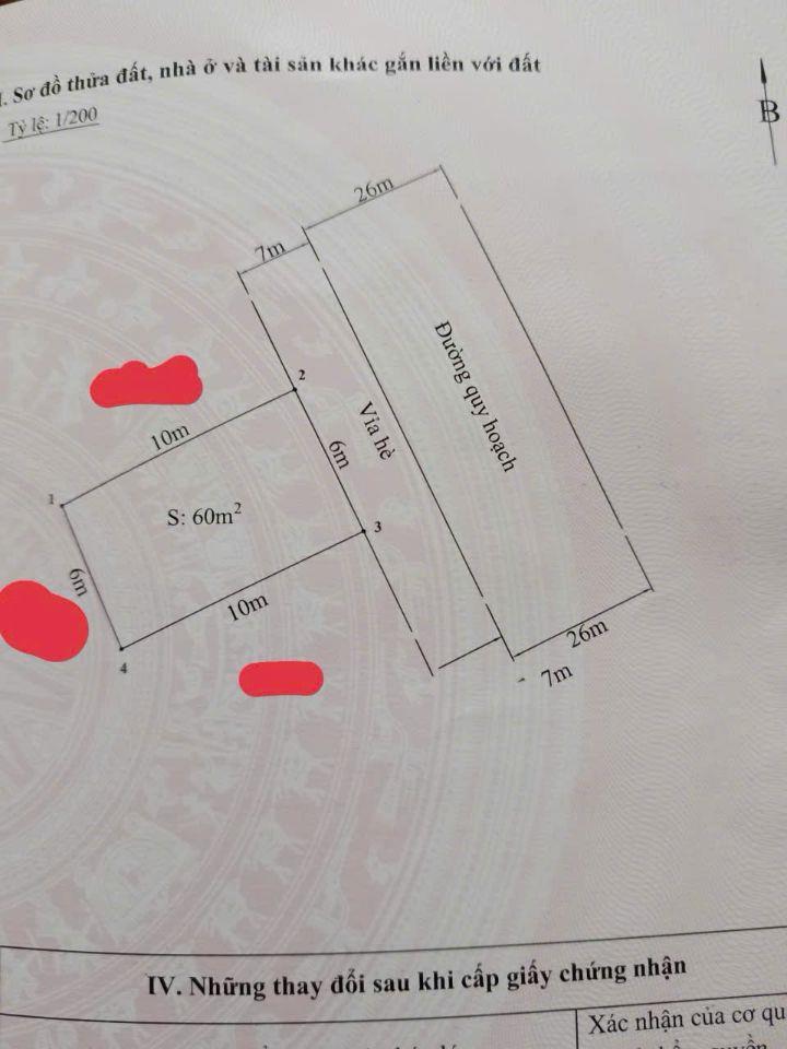 Bán đất mặt đường 26m TĐC Tràng Cát dt 60m2 ( 6x10 ) $$$ chỉ 5xtr/m2 vỉa hè trước mặt 7m.