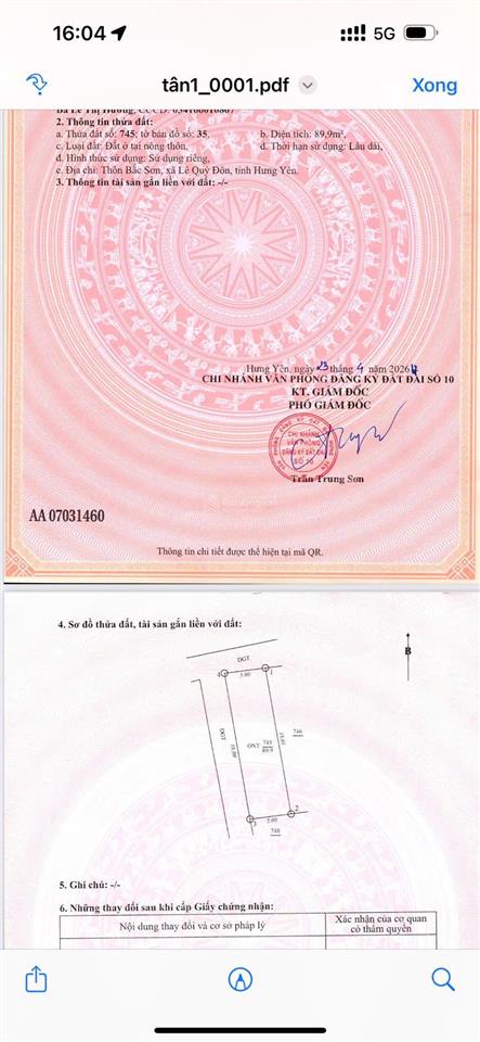Mình có lô góc hai mặt tiền tại thôn bắc sơn xã lê quy đôn tính hưng yên diện tích 89,9 m2