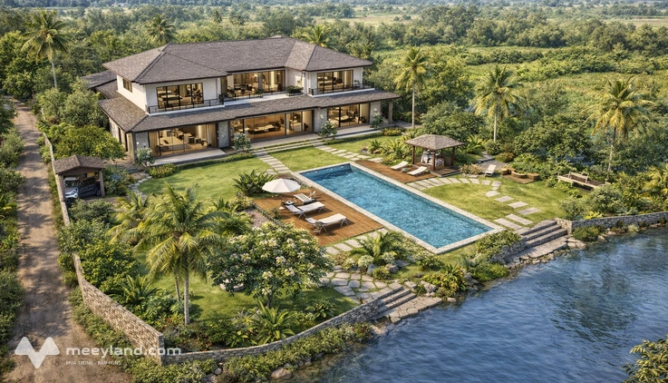Bán đất đường nhựa Sông Vàm C.Tây - Tân Trụ, Long An
