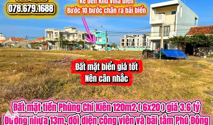 Đất mặt tiền Phùng Chí Kiên, Tuy Hòa, công viên cực chill