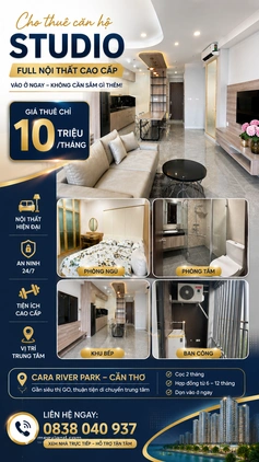 Cho thuê căn hộ studio full nội thất giá tốt