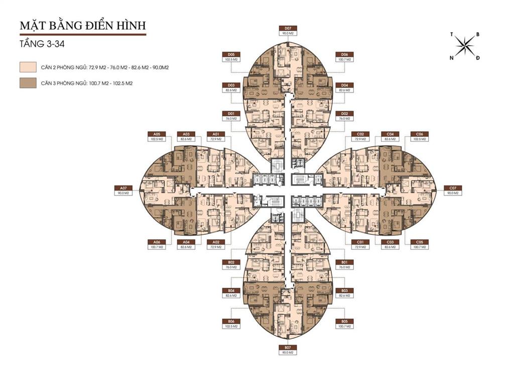 Chính chủ (không qua mg) bán căn hộ 72,6m2 tại the queen, 7,35 tỷ ở giải phóng, hoàng mai