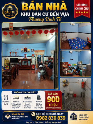Nhà mới xinh xắn tại khu dân cư Bến Dự, Vĩnh Tế, Châu Đốc