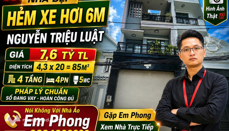Nhà đẹp hẻm xe hơi 6m, giá 7,6 tỷ
