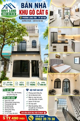 Bán nhà 1 trệt, 2 lầu, sân thượng, tại Gò Cát 6, Phường Long Tâm, thành phố Bà Rịa