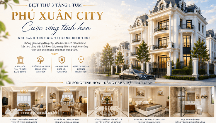 Biệt thự nghỉ dưỡng đơn lập có sân vườn dự án Phú Xuân City