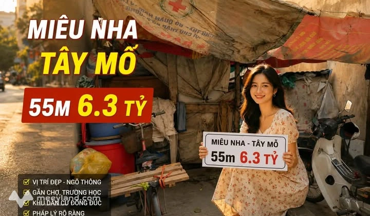 Lô đất Miêu Nha, Tây Mỗ, vị trí cực đẹp, giá chỉ 6,3 tỷ