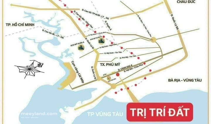 Đất mặt tiền Vành Đai 4, Phú Mỹ, giá chỉ 2,x tỷ
