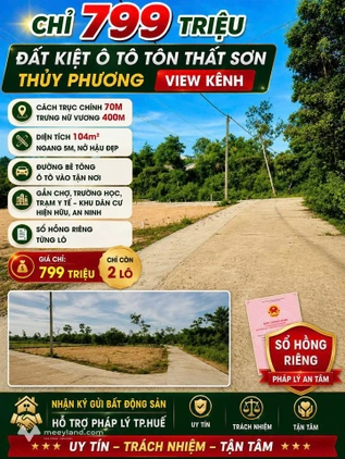 Đất nền Thủy Phương 104m2, ô tô tận nơi, giá chỉ 799 triệu