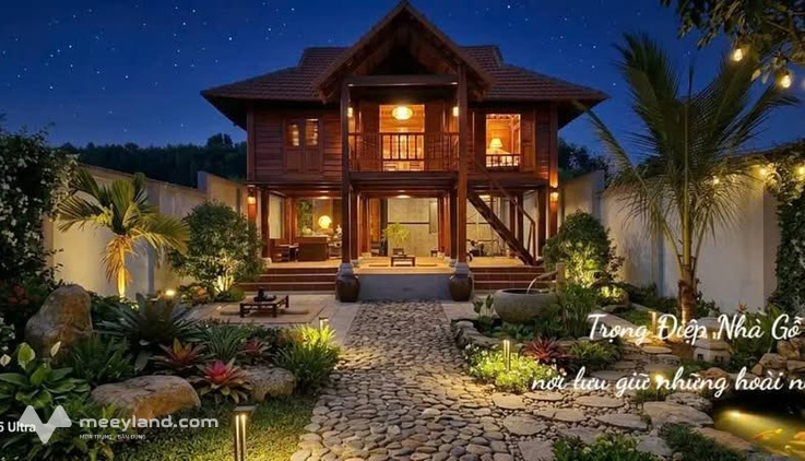 Bán nhà sàn 3 gian 1 lồi thiết kế cực đẹp, phù hợp làm nhà vườn, homestay hoặc nhà hàng