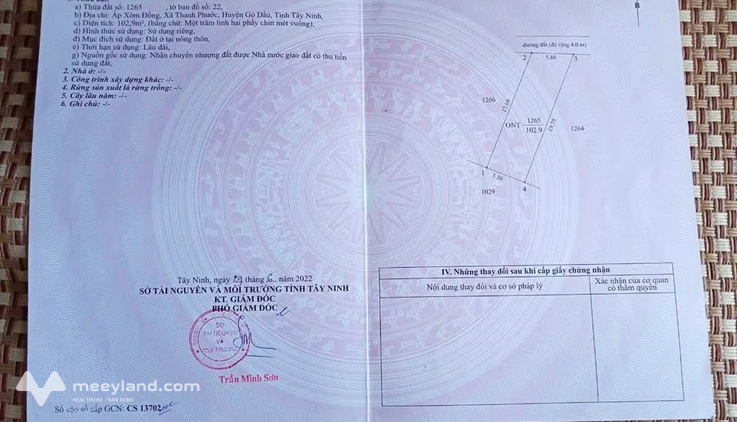 Bán đất đẹp Gò Dầu, sổ sẵn công chứng ngay, giá chỉ 365 triệu