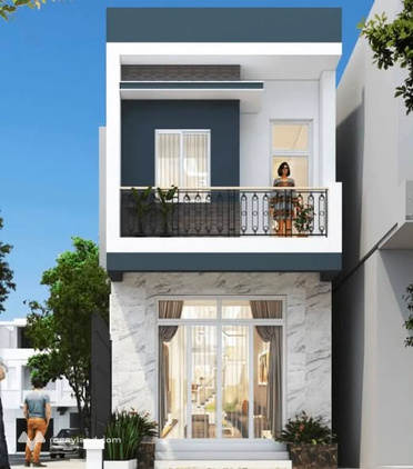 Nhà phố hiện đại 1 trệt 1 lầu, tại trung tâm xã Bình An