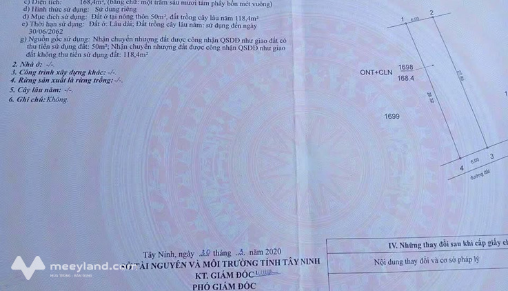 Cần bán gấp lô đất tại khu phố Xóm, phường Gò Dầu, tỉnh Tây Ninh, giá 495 triệu