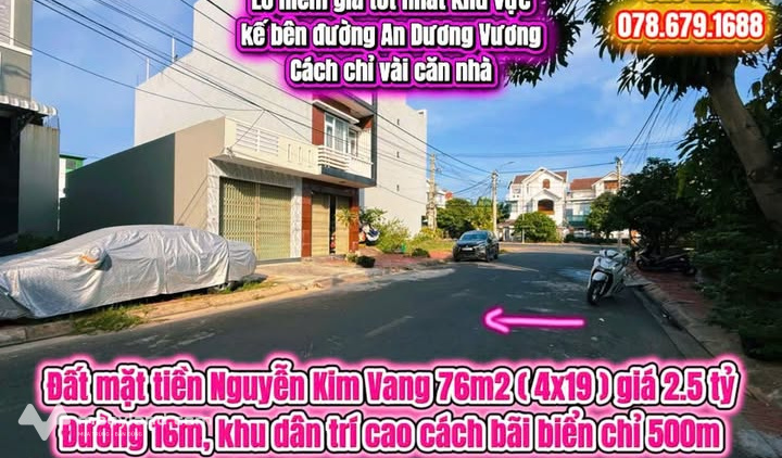 Đất mặt tiền Nguyễn Kim Vang, 76m2, gần biển cực chill