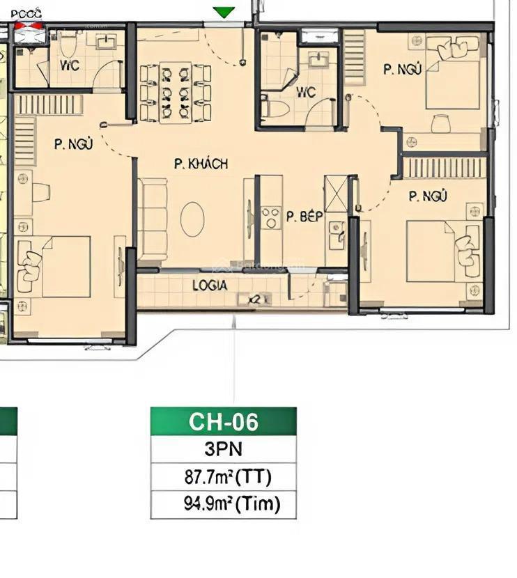 Chính chủ bán căn be4xx06 3n tầng đẹp view thoáng nhìn sang sông san hô giá chỉ 6.1x tỷ