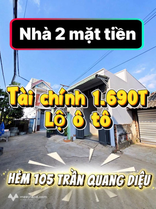 Nhà 2 mặt tiền Trần Quang Diệu, Cần Thơ, giá chỉ 1,69 tỷ