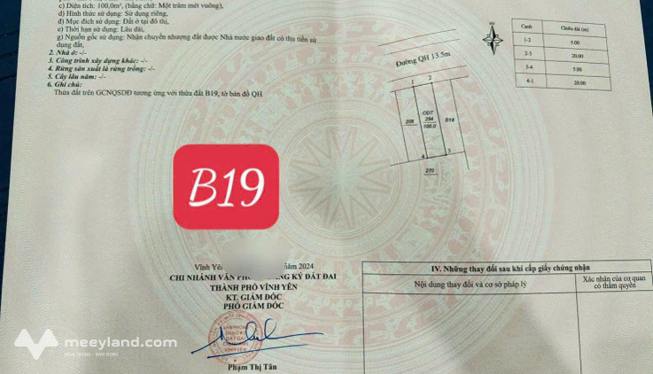 Đất phân lô Đồng Tâm, Vĩnh Yên, diện tích 100m2, giá tốt