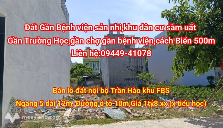 Lô đất thổ cư vuông vắn tại nội bộ Trần Hào, Phú Yên