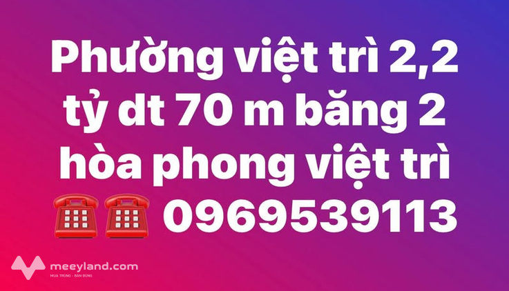 Bán đất tại phường Hòa Phong, thành phố Việt Trì, diện tích 70m2
