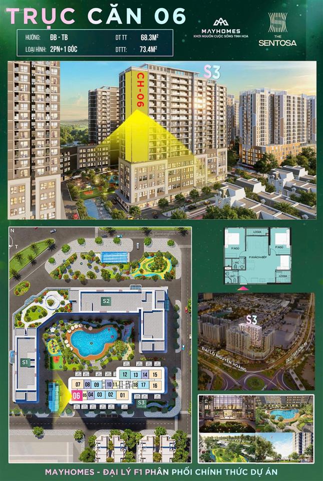 Cực hiếm siêu phẩm căn 2pn+ view nội khu tầng đẹp siêu thoáng chỉ từ 2,** tỷ chỉ cần