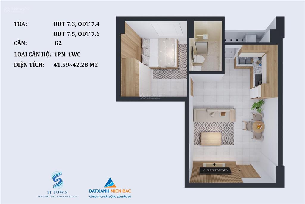 Bán căn góc căn chung cư 1 ngủ giá hơn 700tr