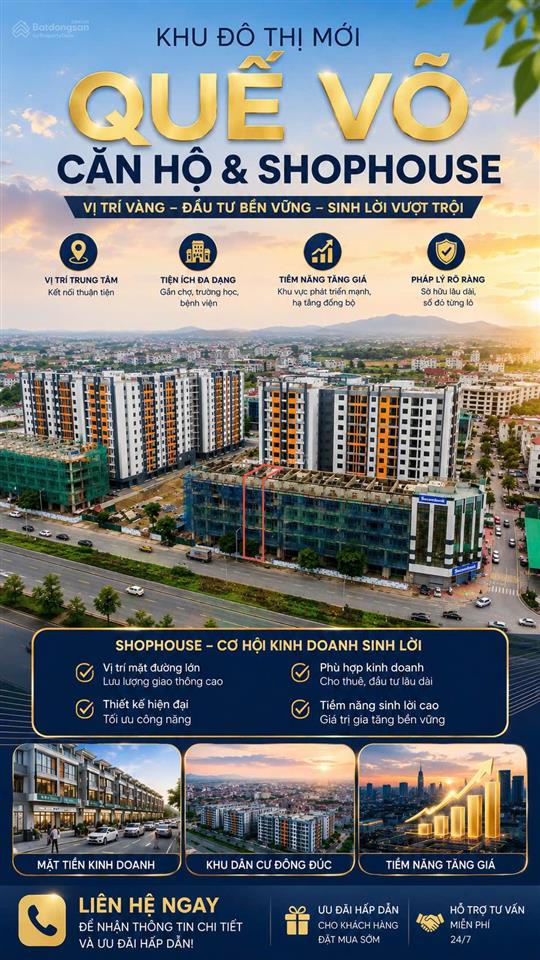 Shophouse mặt đường 18 quế võ cạnh siêu thị dabaco, 4 toà chung cư siêu vị trí