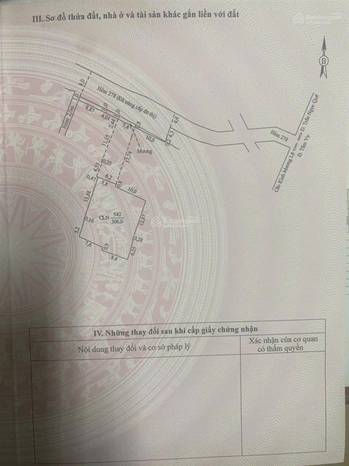Bán đất tại 278/17 tầm vu, 8,5 tỷ, 490m2 giá ưu đãi hot!