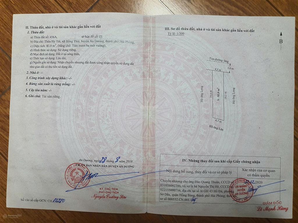 Bán đất tại tdp hy tái cách đường phan đăng lưu 500m, 83m2, mặt tiền 4.5m, ngõ rộng 6m