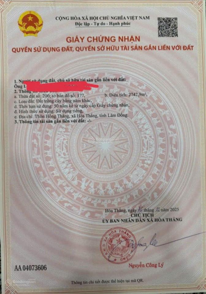 Bán đất thương mại dịch vụ hòa thắng tiềm năng đầu tư cao