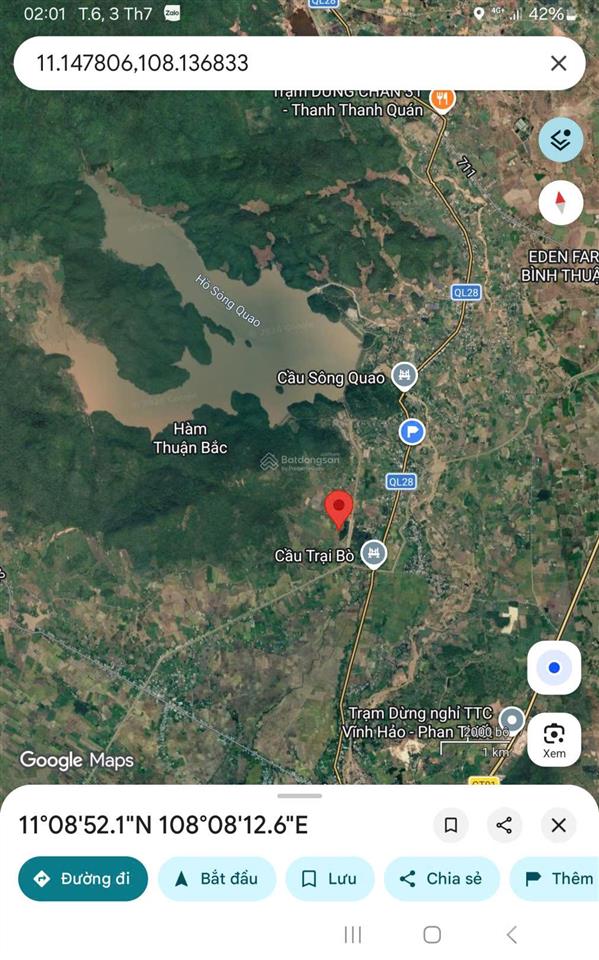 Bán đất khu dân cư hòa thắng, bắc bình, giá chỉ 900 triệu/sào