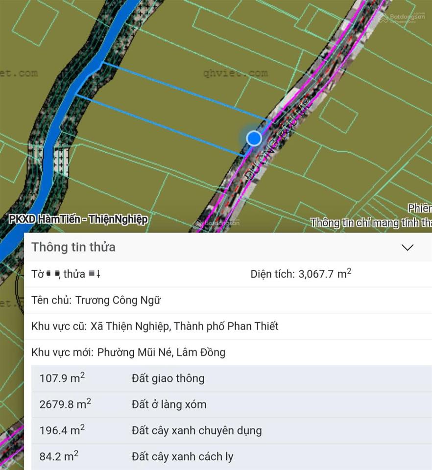 Bán đất mặt tiền đường hồ quang cảnh mũi né
