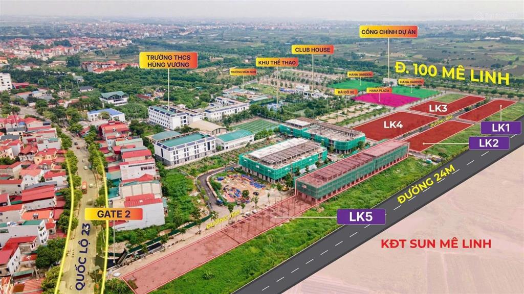 Cạnh trường thcs trưng vương bán liền kề 100m trong đô thị đồng bộ tiện ích.