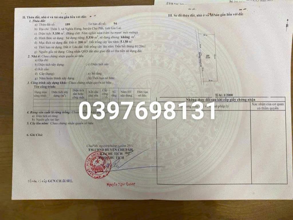 HOT HOT – CHÍNH CHỦ CẦN BÁN ĐẤT VIEW BIỂN HỒ Tại THÔN NGHĨA HƯNG, NGHĨA HƯNG, CHƯ PĂH,