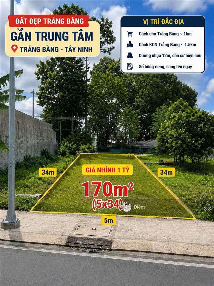 Chính chủ cần bán lô 170m2 đất giá 700 triệu nằm ở đ. đt 787 ngay trung tâm trảng bàng, shr
