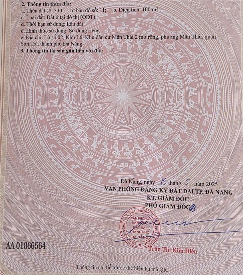 Đất mt đường trương định vị trí đẹp giá tốt