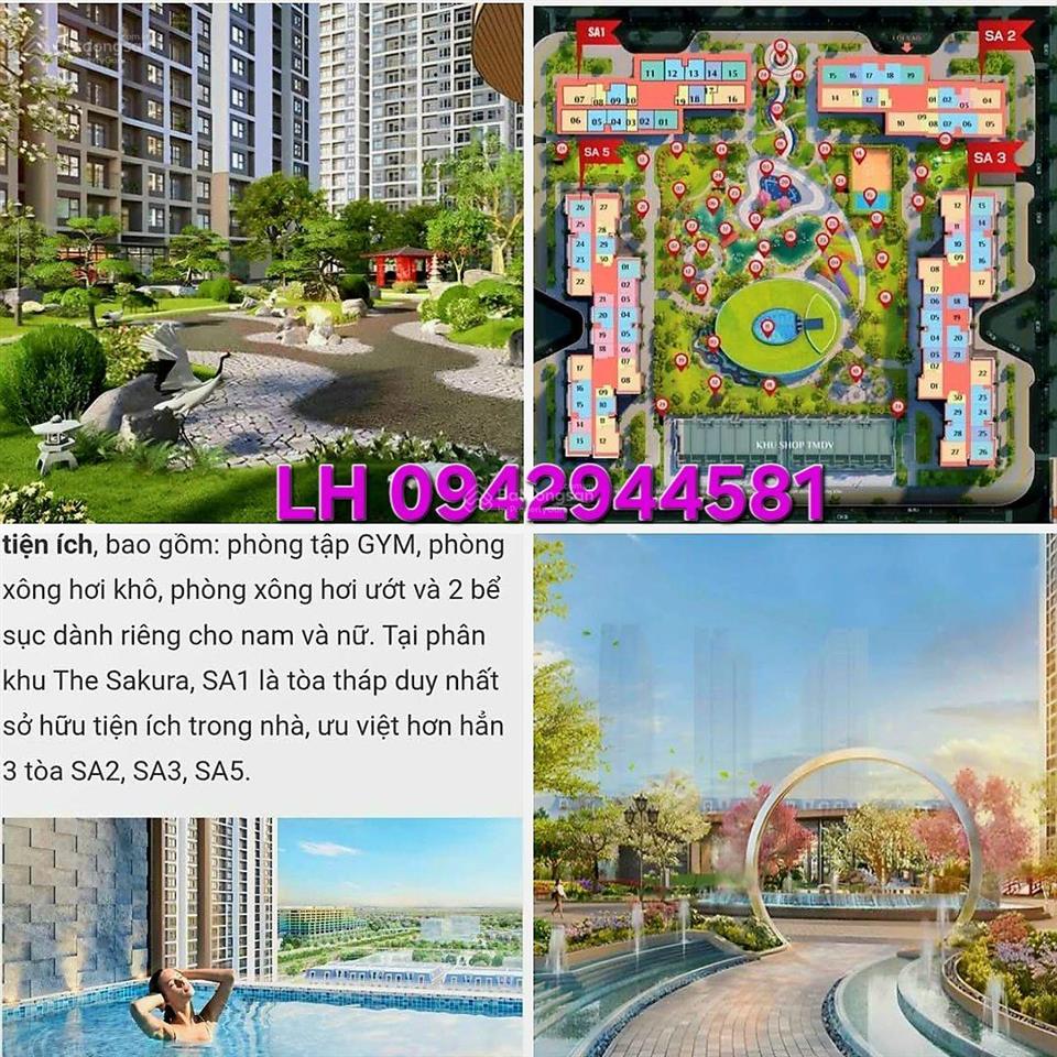 The sakura tòa sa1. 6,1 tỷ sang tên. tầng trung siêu đẹp. hướng mát căn góc thoáng đẹp