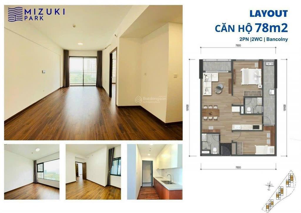 Bán nhanh căn hộ 78m² mizuki park|2pn2wc mp678 view quảng trường cực chill giá 4,5 tỷ