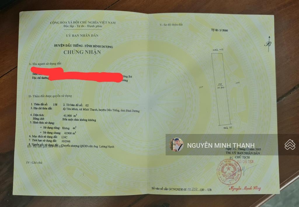 Chính chủ bán ~ 4,2 hecta cao su 10 năm xã minh thạnh giá 16,5 tỷ