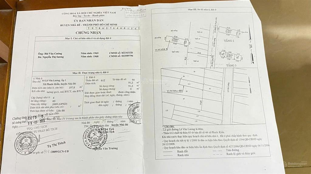 Nhà 3 lầu mặt tiền đường lê văn lương phước kiển, chủ thiện chí bán 9,7 tỷ thương lượng