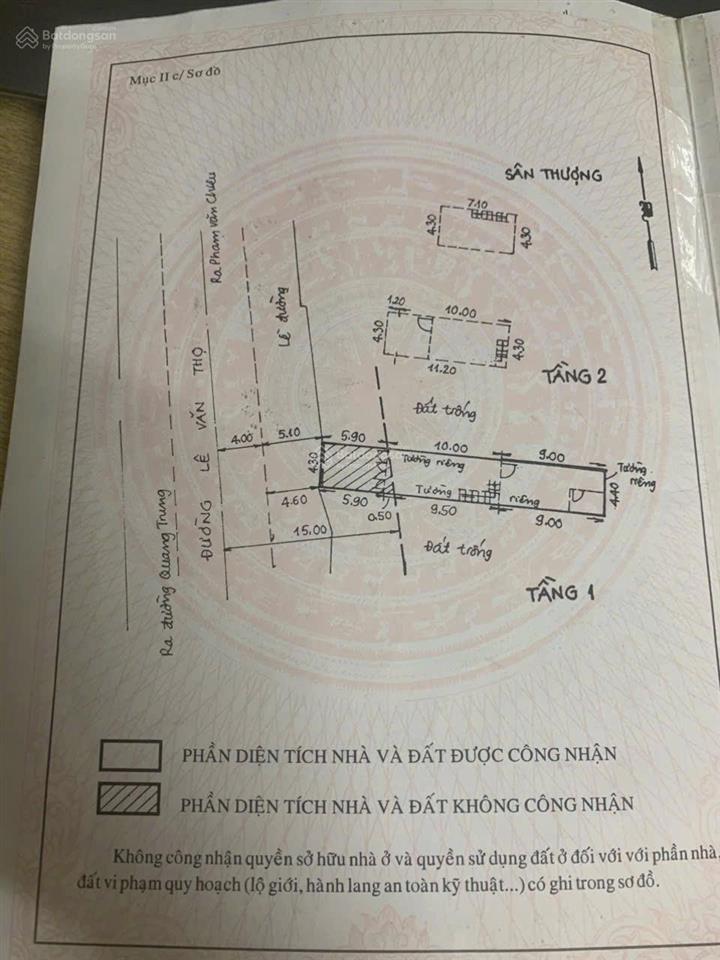 Bán nhà mặt tiền lê văn thọ p16 gò vấp 4m4x25 nhà 3 tấm giá 16,5 tỷ thương lượng
