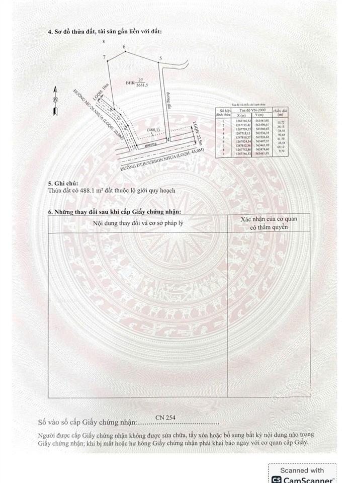 Bán 5631m2 đất 02 mặt tiền nhựa bourbon, tây ninh. 5,8 tỷ (tl)