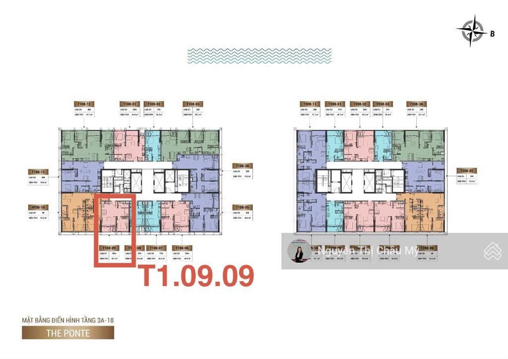 1pn + tầng 09 view biển bán đảo hướng đông toà t1 sun ponte ms châu mỹ