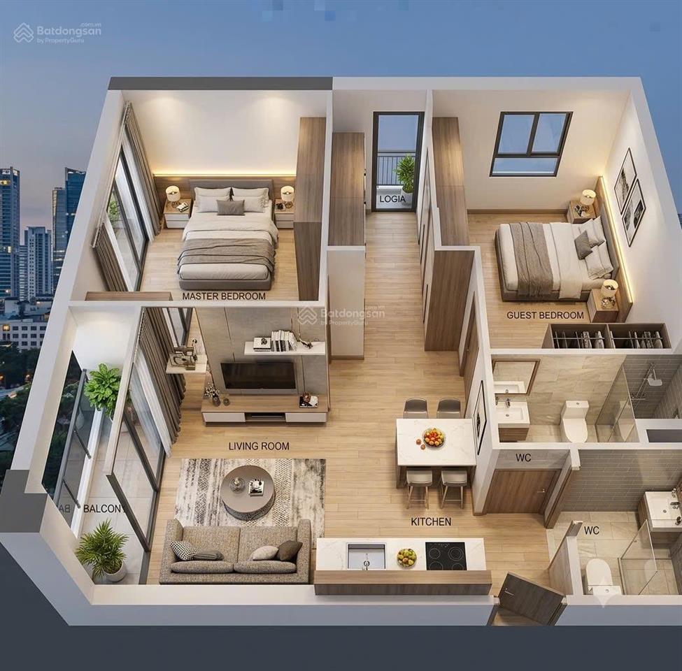 Bán căn 2n 2wc góc 64m² ld2, tiến độ 4 năm, bán bằng phiếu tính giá, tầng trung, view thoáng