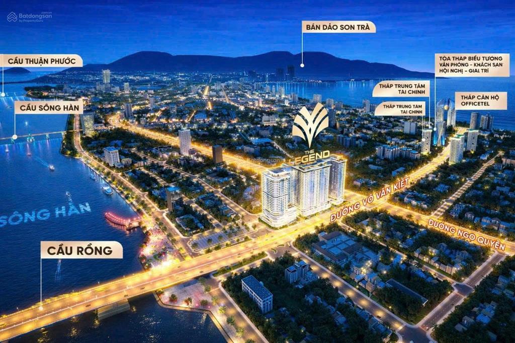 Chỉ 5,57 tỷ sở hữu căn hộ cao cấp ngay đầu cầu rồng view sông hàn dự án the legend đà nẵng