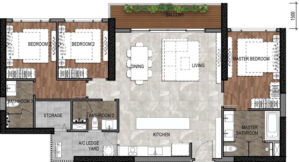 Bán gấp căn 3pn the infiniti dt 140m2 view sông đẹp rẻ hơn giá thị trường 1,2 tỷ