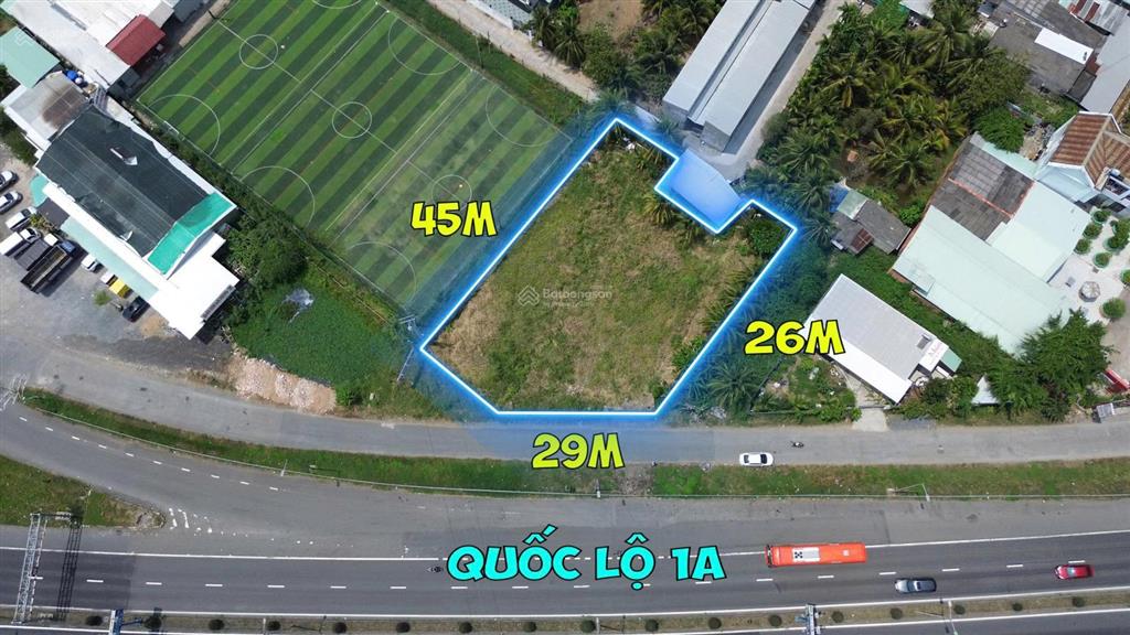 [chính chủ] bán 1.230m² đất 2 mặt tiền ql1a (bình minh) mặt đường gom ngang 29m sẵn 500m² odt