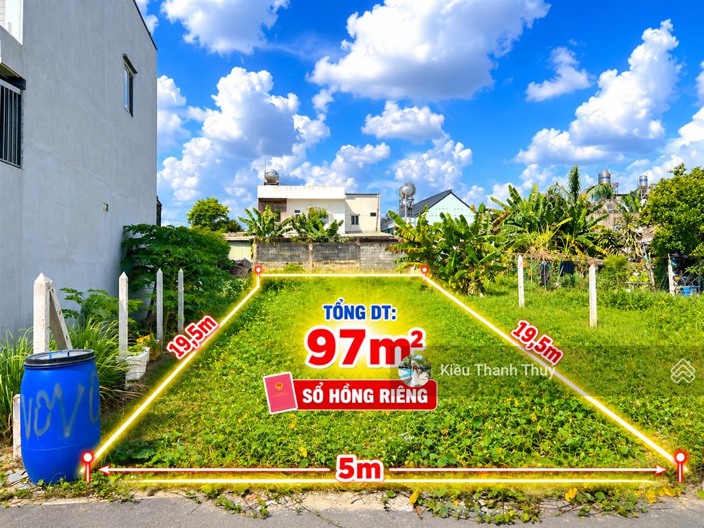Hàng ngộp (5x19,5m)=97m2/ 1 tỷ. ngay gần vin hóc môn. đ. giồng cát, tân phú trung. shr