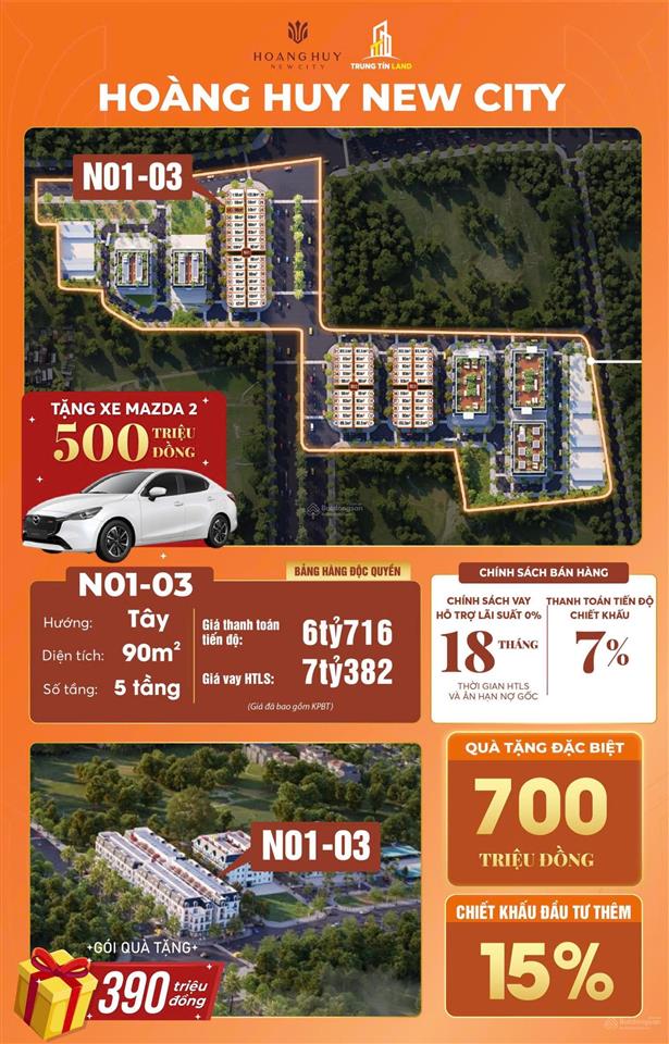 Bán liền kề giá cạnh tranh tại hoàng huy new city, trung tâm hành chính mới hải phòng