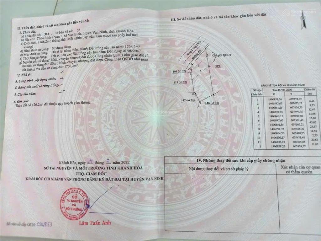 Bán lô đất đẹp ở vạn ninh khánh hoà