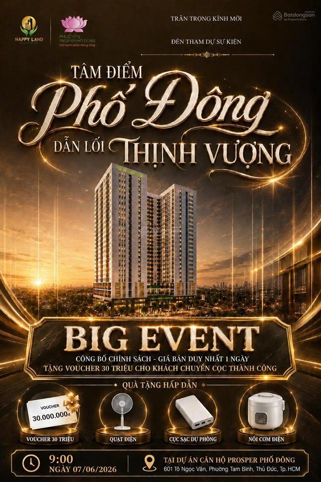 Bán căn hộ 50m2 prosper phố đông giá tốt tại tô ngọc vân, thủ đức